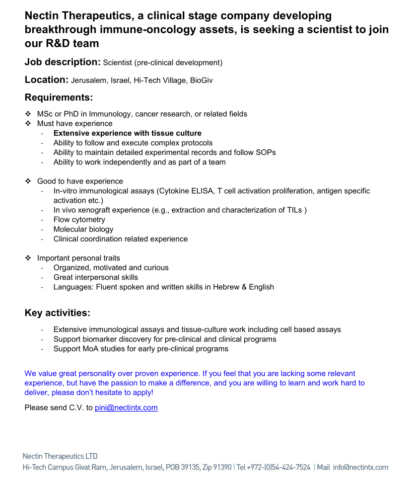 NectinTx - research assistant no logo ad